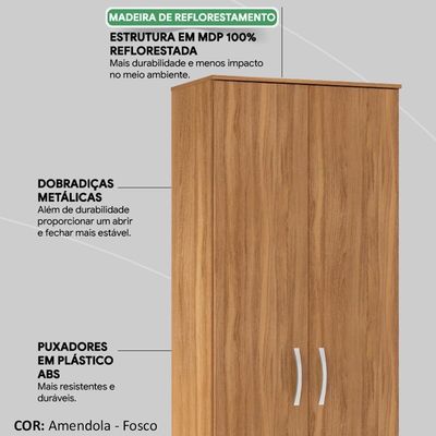 Armario Multiuso Golden 02 Portas Amendola Touch Demobile Amendola Touch