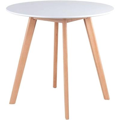 Conjunto Mesa Leda Branca 90 Cm + 4 Cadeiras Leda Brancas