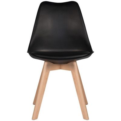 Kit - Mesa De Jantar Leda Redonda 90 Cm Branco + 4 Cadeiras Estofadas Leda Preto