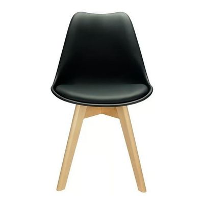 Kit - Mesa De Jantar Leda Redonda 90 Cm Branco + 4 Cadeiras Estofadas Leda Preto
