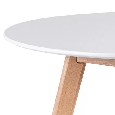 Conjunto Mesa Leda Branca 80 Cm + 4 Cadeiras Leda Brancas