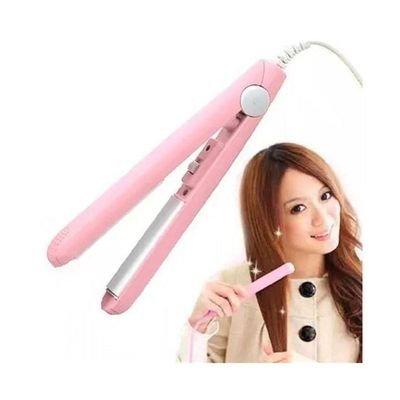 Mini Chapinha Prancha De Portátil Com Case Transporte Rosa Bivolt