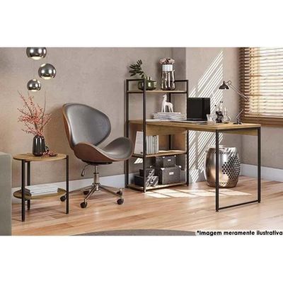 Escritório Completo Industrial (1 Escrivaninha, 1 Mesa Lateral) 2 Peças Freijó - Kappesberg