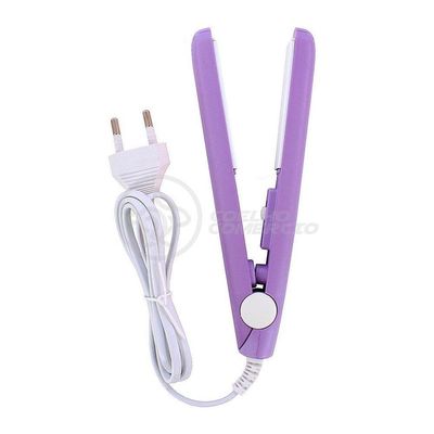 Mini Chapinha Prancha Portátil 17Cm Bivolt Profissional Roxo Bivolt