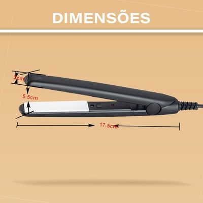 Mini Chapinha Portátil Prancha Alisadora De Preto Bivolt