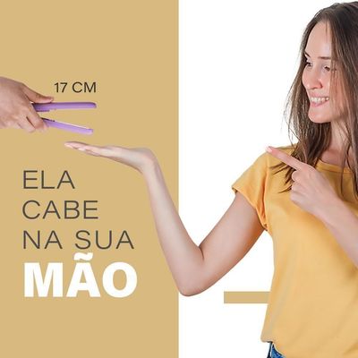 Mini Chapinha Portátil Prancha Alisadora De Preto Bivolt
