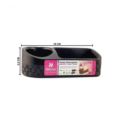 Kit Escorredor De Pratos + Lixeira Basculante 4,5l + Porta Detergente E Esponja Em Plástico Rattan