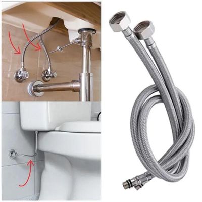 Engate Rabicho 80cm Monocomando Par Kit 20 Unidades Misturador Flexivel Mangueira Torneira