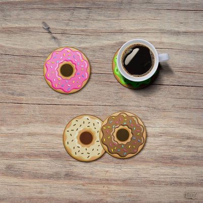 Jogo De Porta Copos Donuts - 4 Peças