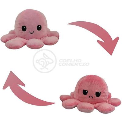 Polvo Reversível De Pelúcia 2 Em 1 Tiktok Pink E Rosa