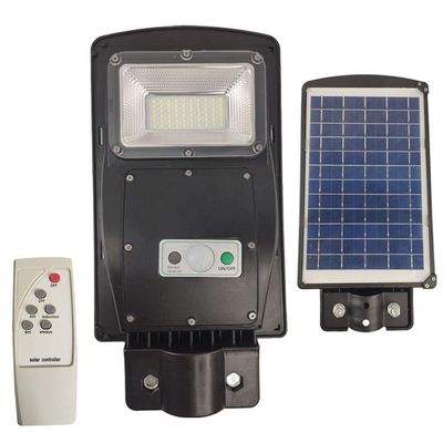 Luminaria Solar Poste 60W Led Rua Controle E Sensor De Movim