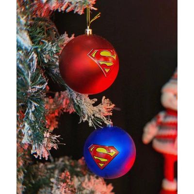 Jogo De Bolas De Natal Super Homem, 4 Bolas De 8 Cm