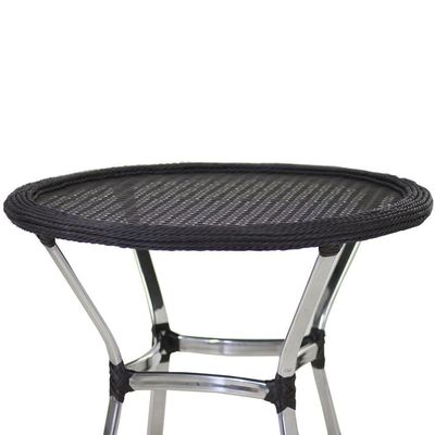 Mesa Ascoli Tampo Tramado Em Alumínio Para Cozinha, Edícula, Jardim E Piscina Trama Original Preto