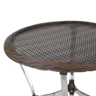 Mesa Ascoli Em Alumínio Com O Tampo Tramado Para Cozinha, Edícula, Jardim E Piscina Argila