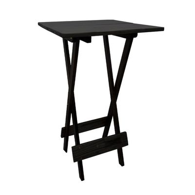 Kit 4 Mesa Bistro Dobravel Quadrada Preta - Preto