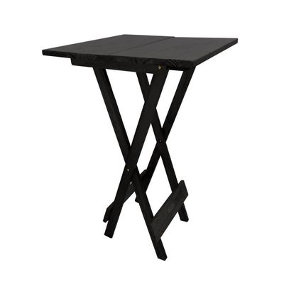 Kit 4 Mesa Bistro Dobravel Quadrada Preta - Preto