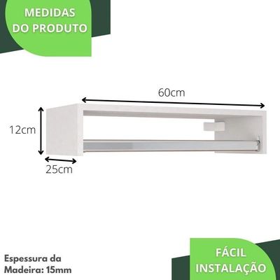 Kit 6 Cabideiros De Parede Branco