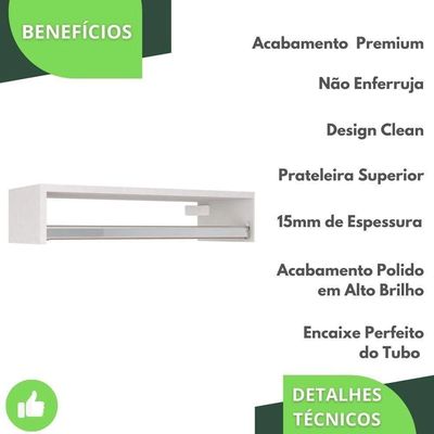 Kit 8 Cabideiros De Parede Branco