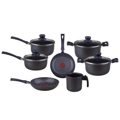 Conjunto de Panelas 7 Peças Antiaderente Pratic Rochedo Cinza