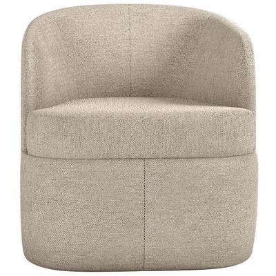 Kit 02 Poltronas Decorativa Giratória Para Sala De Estar Siena K01 Linho Bege