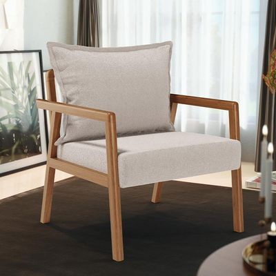 Kit 02 Poltronas Decorativa Para Sala De Estar Alícia B04 Bouclê Creme
