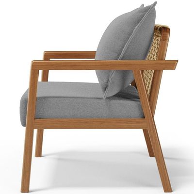 Kit 02 Poltronas Decorativa Para Sala De Estar Alícia B04 Bouclê Cinza
