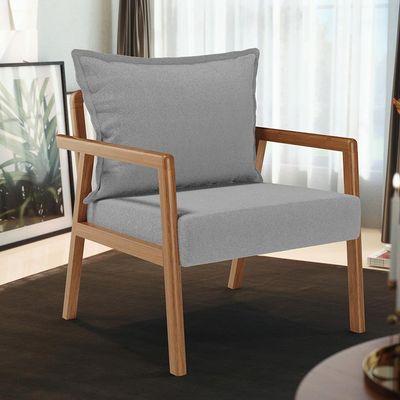 Kit 02 Poltronas Decorativa Para Sala De Estar Alícia B04 Bouclê Cinza