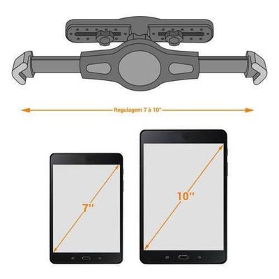 Suporte Veicular p/ Ipad Clip p/ Encosto do Banco Le-029