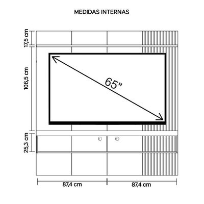 Painel Para Tv Até 65 Polegadas Jade Marrom Caemmun