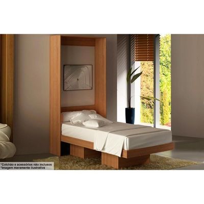 Cama Solteiro Multifuncional Articulada Dobrável Cm8015 Amêndoa - Tecno Mobili