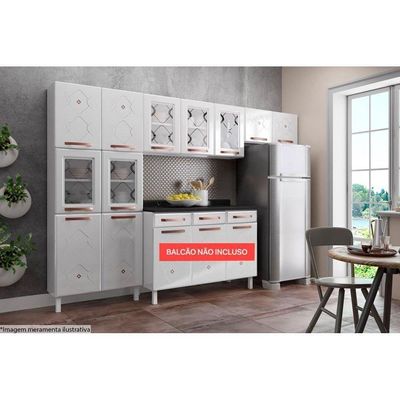 Cozinha Completa Mirage New Aço 3 Peças (2aéreos+1paneleiro) Cz30 Branco - Telasul