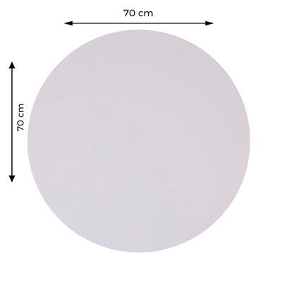 Mesa Alpha Inox 77,50 Cm (altura) Com Tampo Em Mdp Redonda 70 Cm Branco