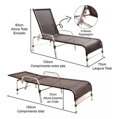 3 Espreguiçadeiras E Mesa Para Piscina, área, Varanda Trama Preto