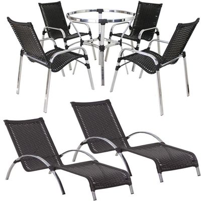 4 Cadeiras E Mesa 2 Espreguiçadeiras E Mesa Trama Original Tabaco