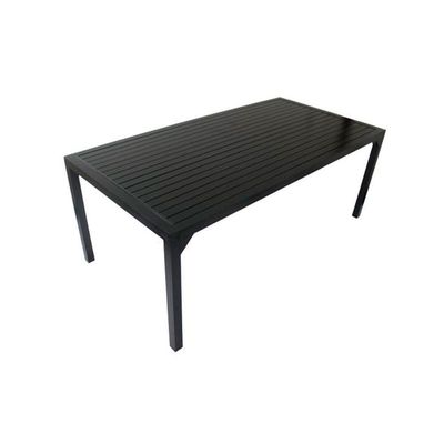 Mesa Retangular Haiti Com Tampo Ripado Trama Original Preto