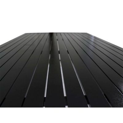 Mesa Retangular Haiti Com Tampo Ripado Trama Original Preto