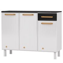Balcão De Cozinha De Aço Triplo Telasul Diamante Smart C/ Tampo Bco/pto