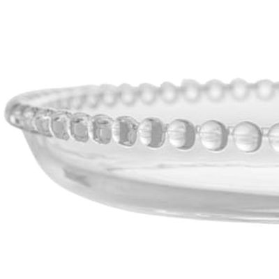 Prato com Pé Wolff Pearl em Cristal - 20 cm