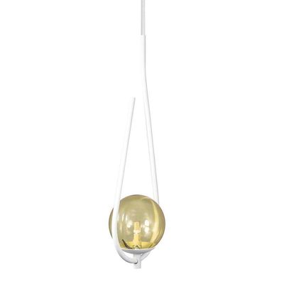 Kit 2 Pendentes Lustre On Drop Branco Globo De Vidro âmbar