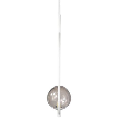 Kit 2 Pendentes Lustre On Drop Branco Globo De Vidro Fumê