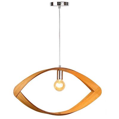 Lustre Pendente Em Madeira - Eye - 58 Cm