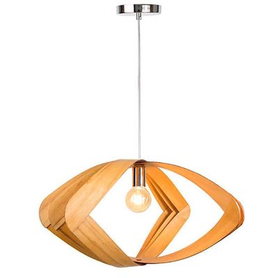 Lustre Pendente Em Madeira - Eye - 58 Cm