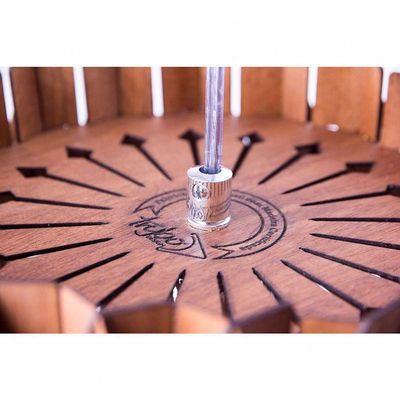 Lustre Pendente Em Madeira Favo - Jequitiba