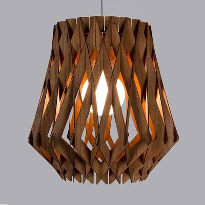 Lustre Pendente Em Madeira Favo - Jequitiba