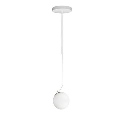 Lustre Pendente On Ly - Branco Com Globo De Vidro Branco