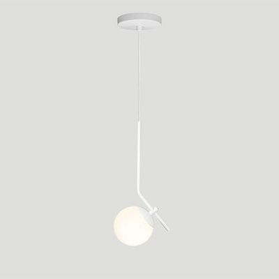 Lustre Pendente On Ly - Branco Com Globo De Vidro Branco