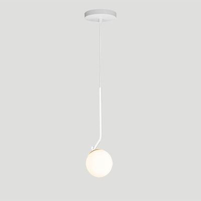 Lustre Pendente On Ly - Branco Com Globo De Vidro Branco