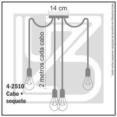 Lustre Aranha Com 4 Pendentes De 2 M + Soquetes