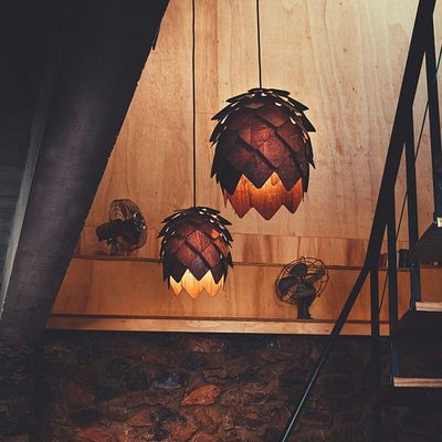Lustre Pendente Em Madeira - Lupulo Grande Sucupira