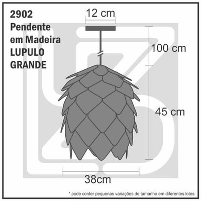 Lustre Pendente Em Madeira - Lupulo Grande Sucupira